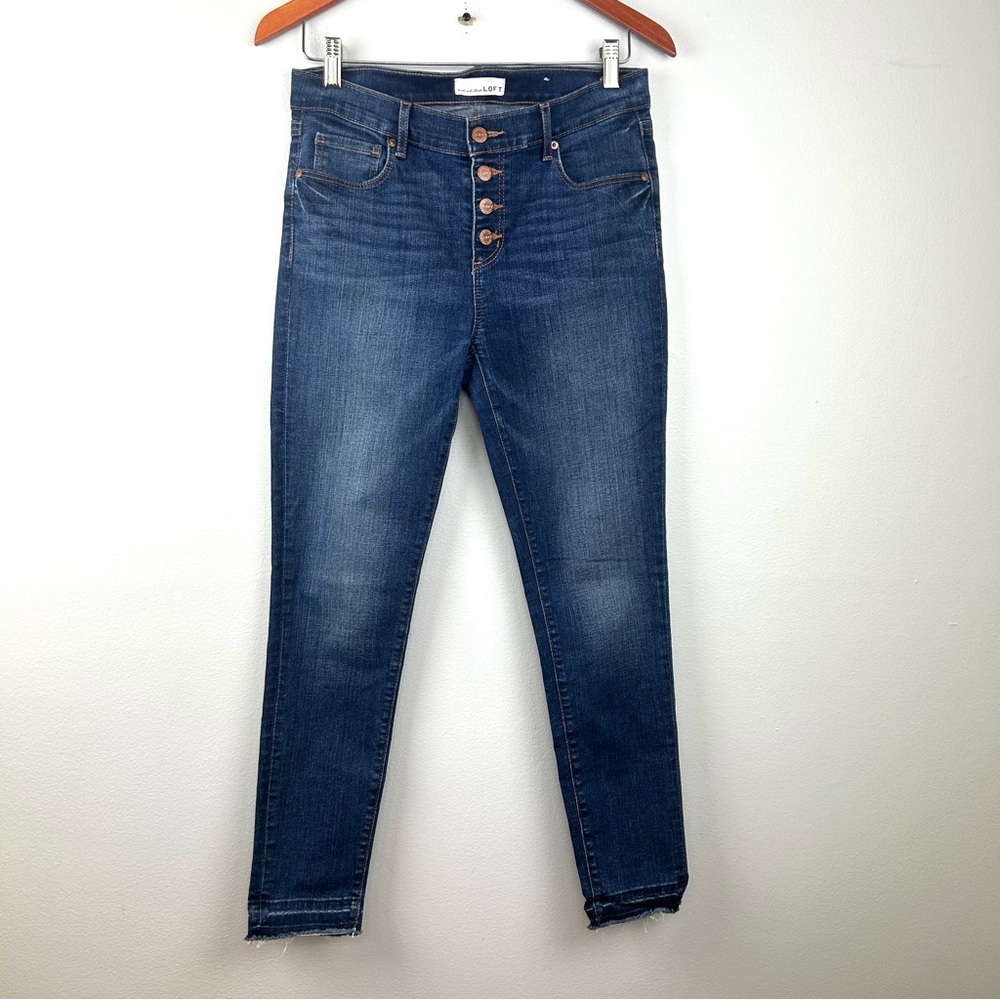 Ann Taylor LOFT moder skinny button fly jeans Women’s size 28/6 High rise blue